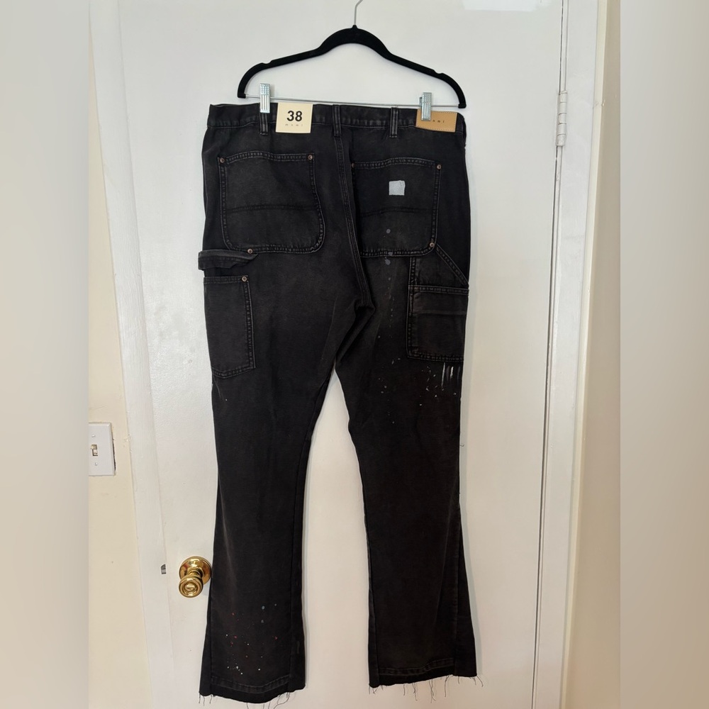 Brand New mnml Black Paint Splatter Pants - Picture 3 of 4